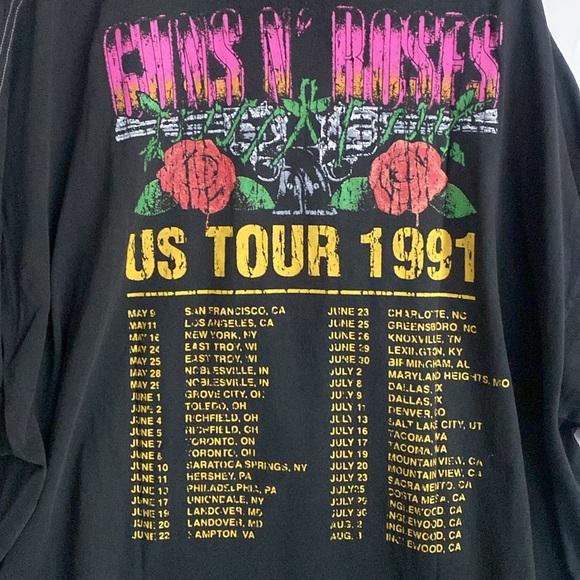 (A11) Guns N Roses 1991 US Tour Short Sleeve Tee - Black, Size 3X, NWOT, Unisex - Picture 8 of 8